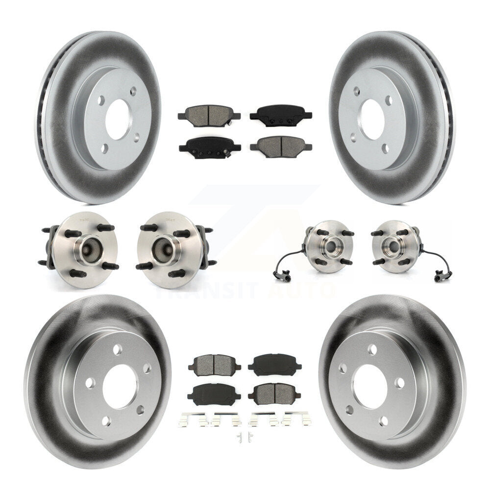 Kit de rotor et de plaquettes de frein à disque revêtus de roulement de moyeu avant et arrière (10 pièces) pour Pontiac G