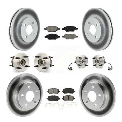 Kit de rotor et de plaquettes de frein à disque revêtus de roulement de moyeu avant et arrière (10 pièces) pour Pontiac G
