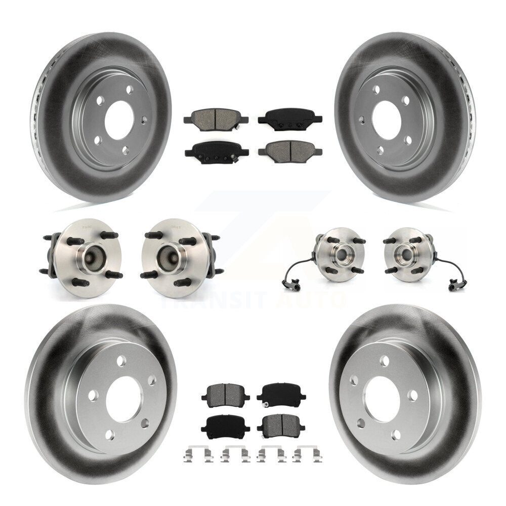 Kit de rotor et de plaquettes de frein à disque revêtus de roulement de moyeu avant et arrière (10 pièces) pour Saturn Io