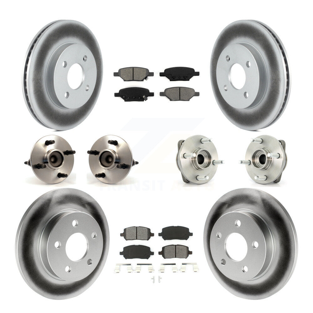Kit de plaquettes de rotor de frein enduites de roulement de moyeu avant et arrière (10 pièces) pour Pontiac G5 non AB