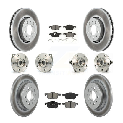 Kit de plaquettes de rotor de frein enduites de roulement de moyeu avant et arrière (10 pièces) pour Volvo S60 XC70 V7