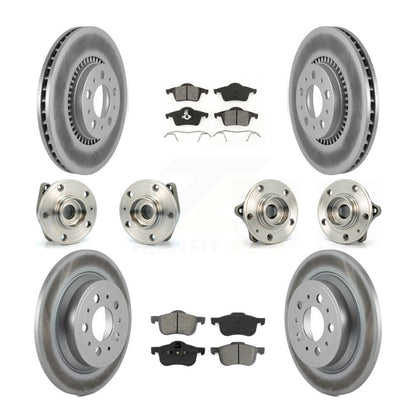 Kit de plaquettes de rotor de frein enduites de roulement de moyeu avant et arrière (10 pièces) pour Volvo S60 XC70 V7