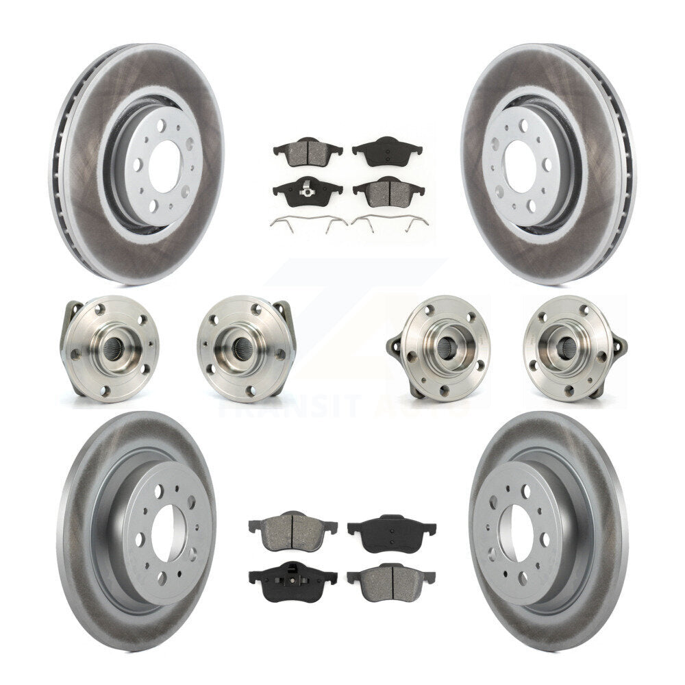 Kit de plaquettes de rotor de frein enduites de roulement de moyeu avant et arrière (10 pièces) pour Volvo S60 AW 2008