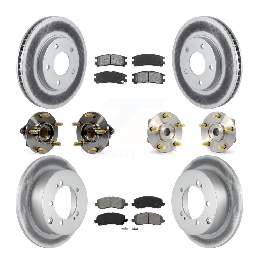 Kit de plaquettes de rotor de frein enduites de roulement de moyeu avant et arrière (10 pièces) pour Mitsubishi Eclips