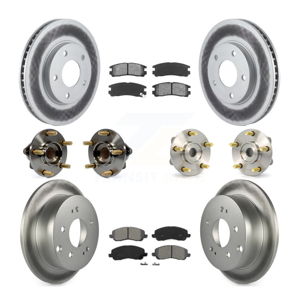 Kit de rotor et de plaquettes de frein revêtus de roulement de moyeu avant et arrière (10 pièces) pour Mitsubishi Galan