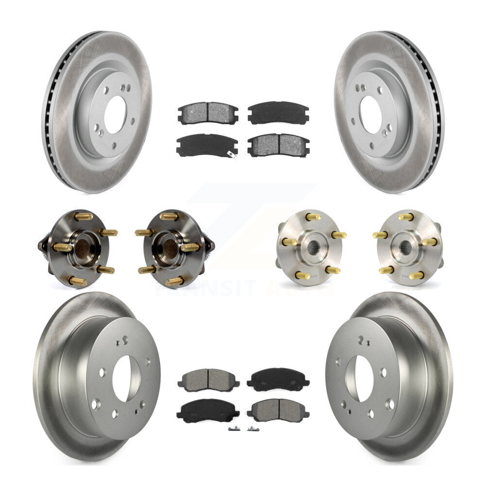 Kit de plaquettes de rotor de frein enduites de roulement de moyeu avant et arrière (10 pièces) pour Mitsubishi Eclips