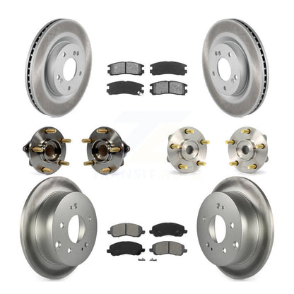 Kit de plaquettes de rotor de frein enduites de roulement de moyeu avant et arrière (10 pièces) pour Mitsubishi Eclips