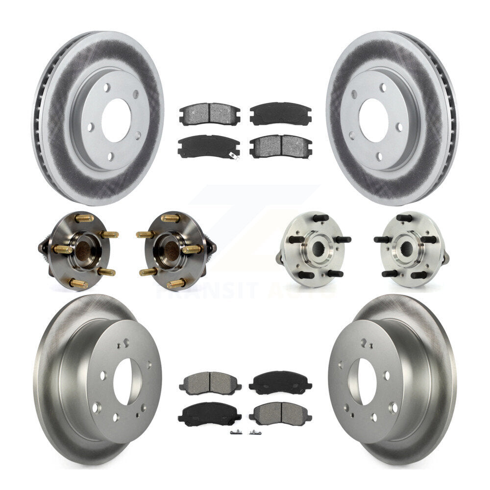 Kit de rotor et de plaquettes de frein revêtus de roulement de moyeu avant et arrière (10 pièces) pour Mitsubishi Galan