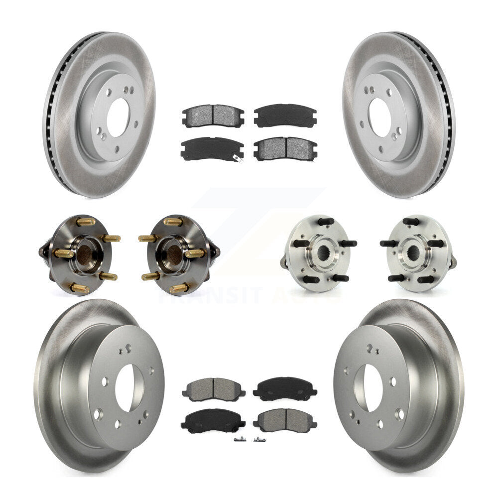 Kit de plaquettes de rotor de frein enduites de roulement de moyeu avant et arrière (10 pièces) pour Mitsubishi Eclips