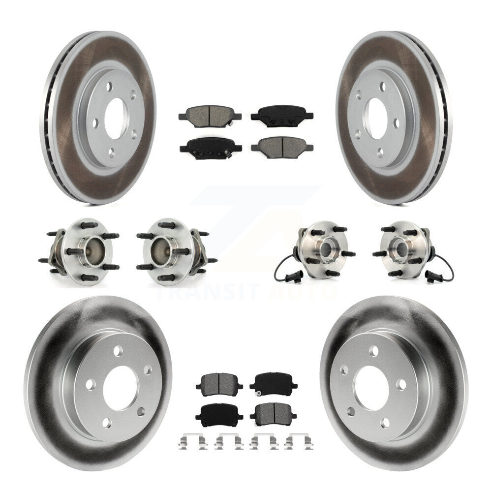Kit de rotors et plaquettes de frein revêtus de roulement de moyeu avant et arrière (10 pièces) pour Chevrolet Malib