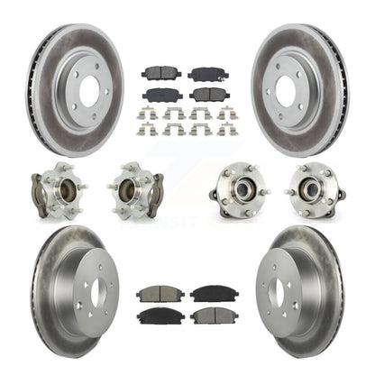 Kit de plaquettes de rotor de frein enduites de roulement de moyeu avant et arrière (10 pièces) pour Nissan Ques 04-09