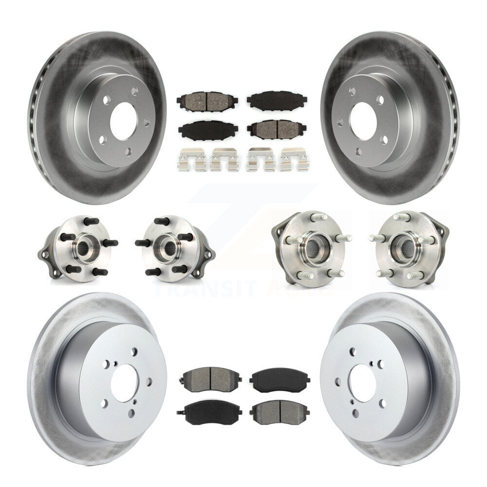 Kit de plaquettes de rotor de frein à disque revêtues de roulement de moyeu avant et arrière (10 pièces) pour Subaru Legac