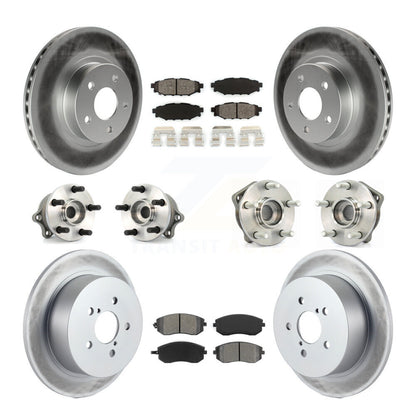 Kit de plaquettes de rotor de frein à disque revêtues de roulement de moyeu avant et arrière (10 pièces) pour Subaru Legac