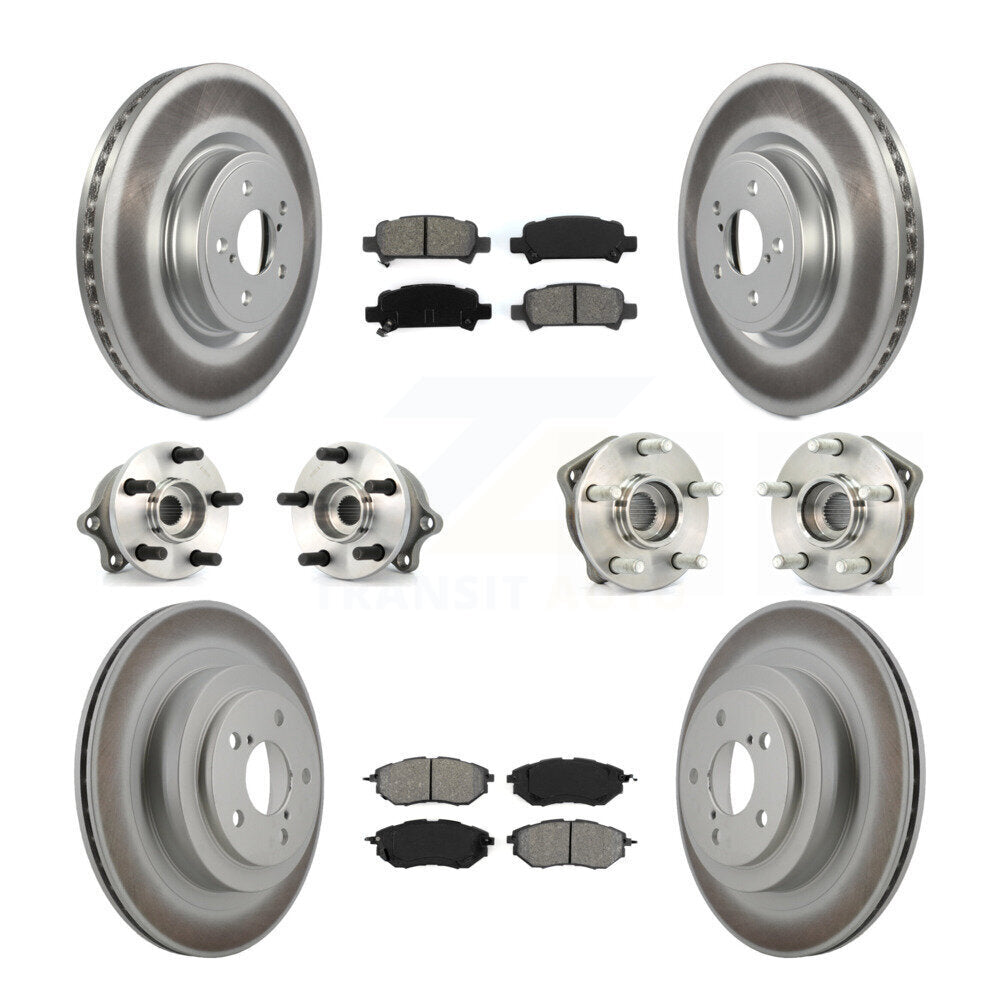 Kit de plaquettes de rotor de frein à disque revêtues de roulement de moyeu avant et arrière (10 pièces) pour Subaru Legac
