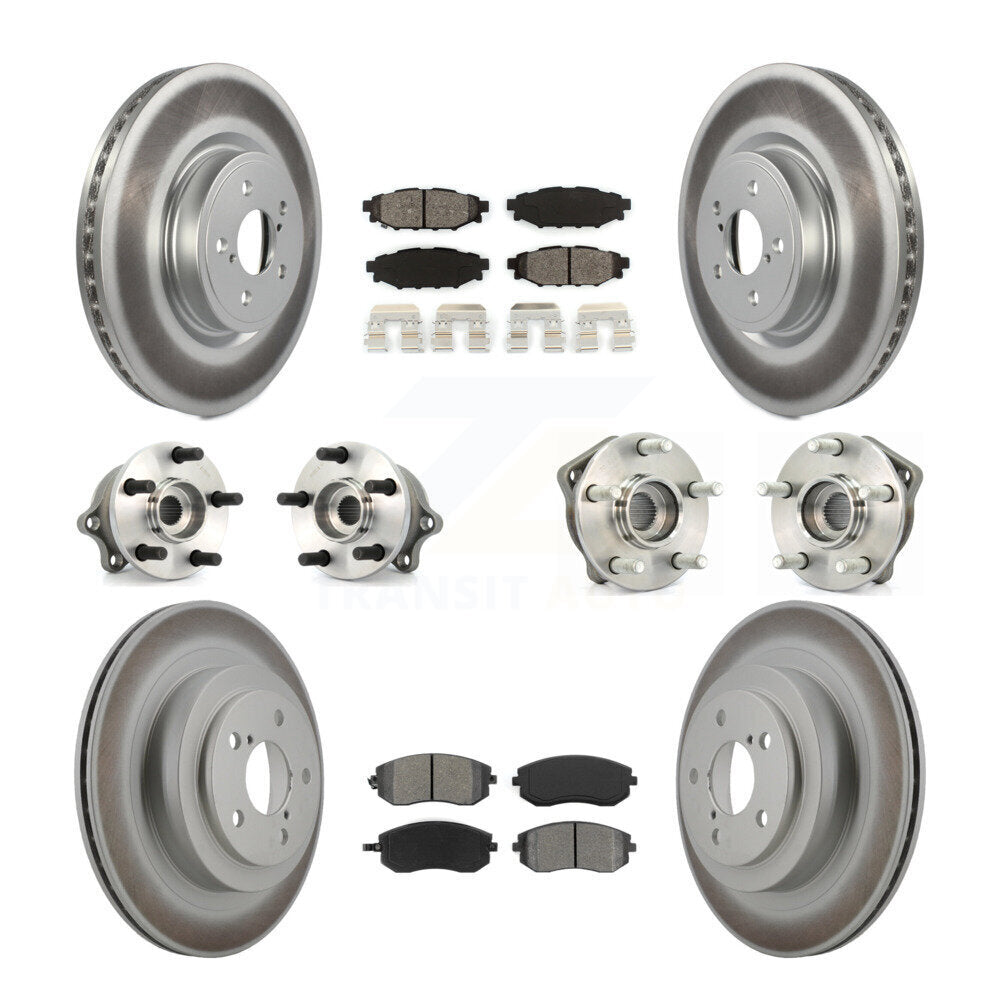 Kit de plaquettes de rotor de frein à disque revêtues de roulement de moyeu avant et arrière (10 pièces) pour Subaru Legac