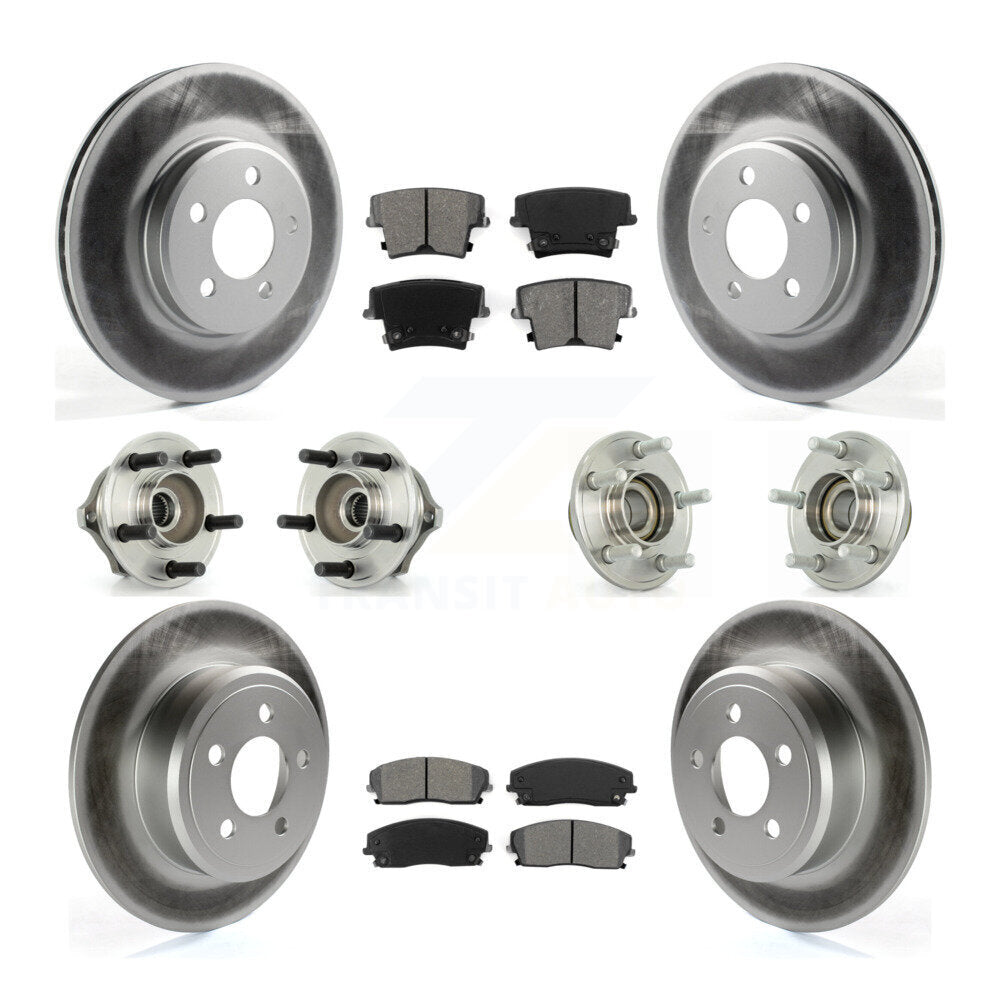 Kit de plaquettes de rotor de frein enduites de roulement de moyeu avant et arrière (10 pièces) pour Chrysler 300 Dodge
