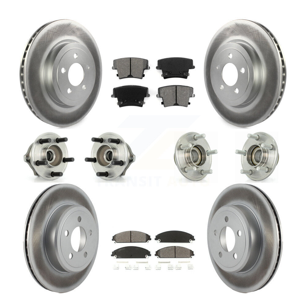Kit de plaquettes de rotor de frein enduites de roulement de moyeu avant et arrière (10 pièces) pour Chrysler 300 Dodge