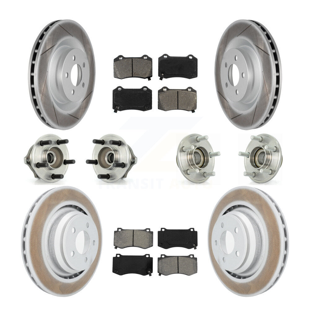 Kit de plaquettes de rotor de frein enduites de roulement de moyeu avant et arrière (10 pièces) pour Chrysler 300 Dodge