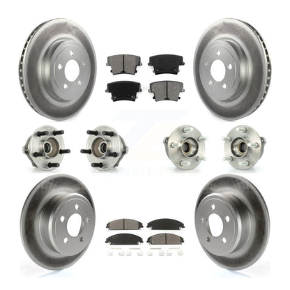 Kit de rotor et de plaquettes de frein à disque revêtus de roulement de moyeu avant et arrière (10 pièces) pour Chrysler 30