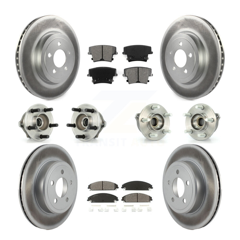Kit de plaquettes de rotor de frein enduites de roulement de moyeu avant et arrière (10 pièces) pour Chrysler 300 Dodge