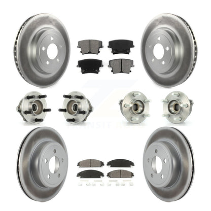 Kit de plaquettes de rotor de frein enduites de roulement de moyeu avant et arrière (10 pièces) pour Chrysler 300 Dodge