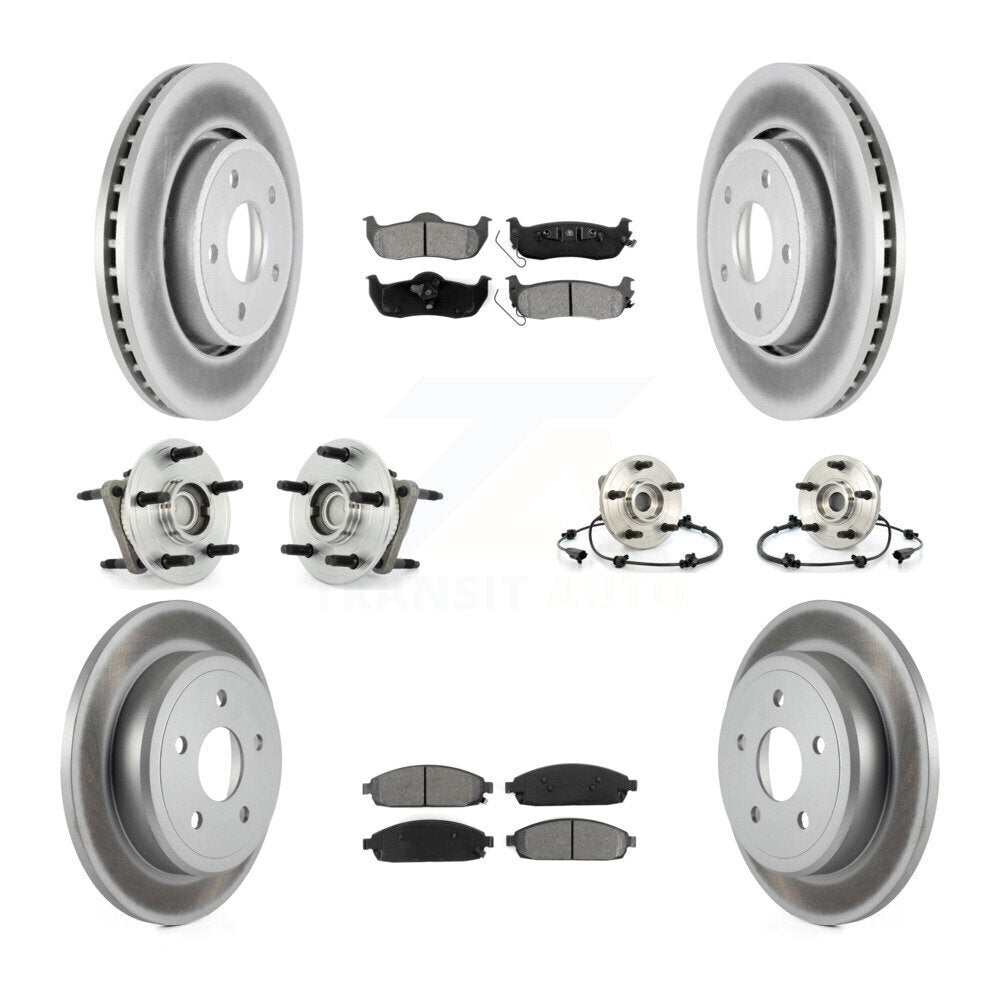 Kit de plaquettes de Rotor de frein revêtues de roulement de moyeu avant et arrière (10 pièces) pour Jeep Grand Cheroke