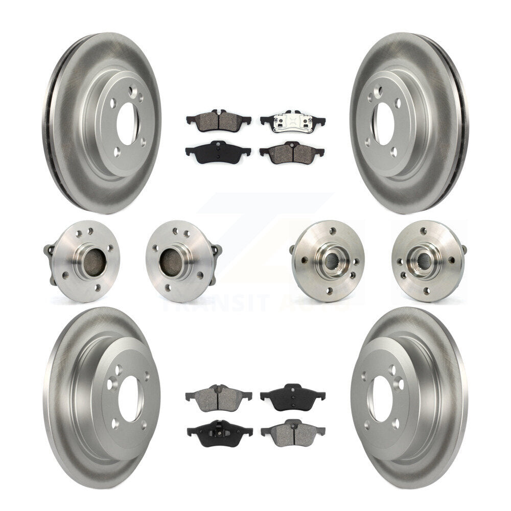 Kit de rotors et plaquettes de frein à disque revêtus de roulement de moyeu avant et arrière (10 pièces) pour Mini Coope
