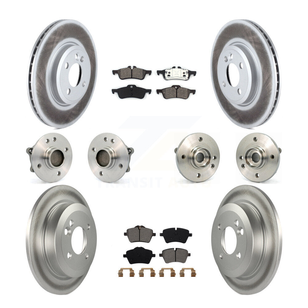 Kit de rotors et plaquettes de frein à disque revêtus de roulement de moyeu avant et arrière (10 pièces) pour Mini Coope