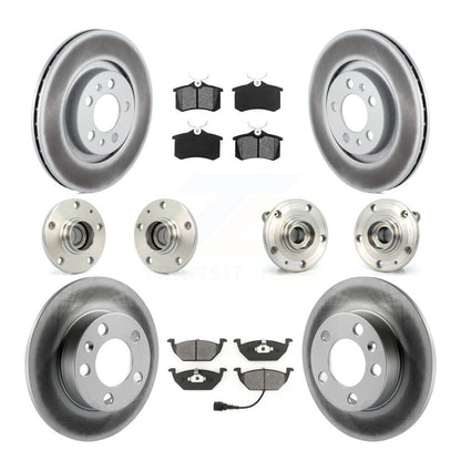 Kit de rotors et plaquettes de frein revêtus de roulement de moyeu avant et arrière (10 pièces) pour Volkswagen Jett