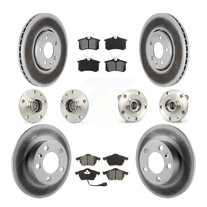 Kit de rotors et plaquettes de frein revêtus de roulement de moyeu avant et arrière (10 pièces) pour Volkswagen Jett