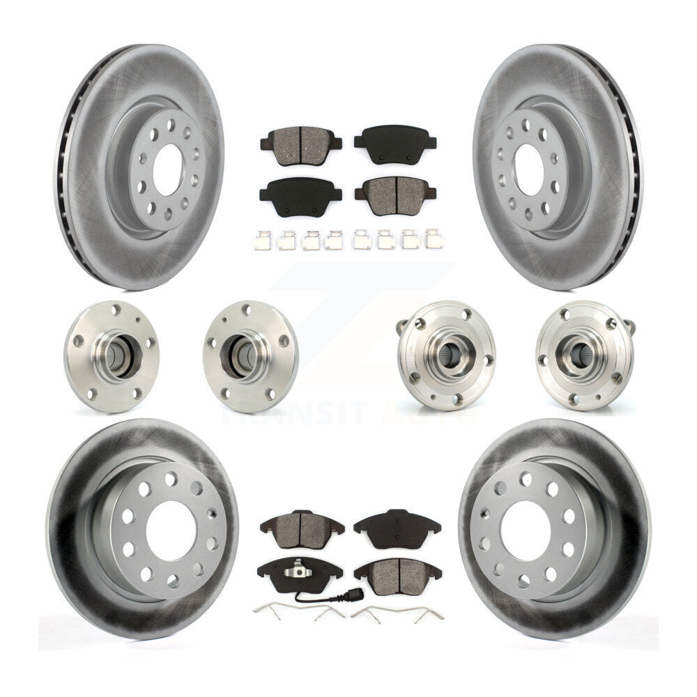 Kit de plaquettes de Rotor de frein, roulement de moyeu avant et arrière (10 pièces) pour Volkswagen Jetta 2.0
