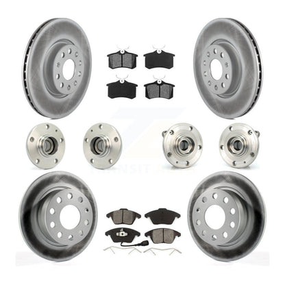 Kit de rotors et plaquettes de frein revêtus de roulement de moyeu avant et arrière (10 pièces) pour Volkswagen Jett