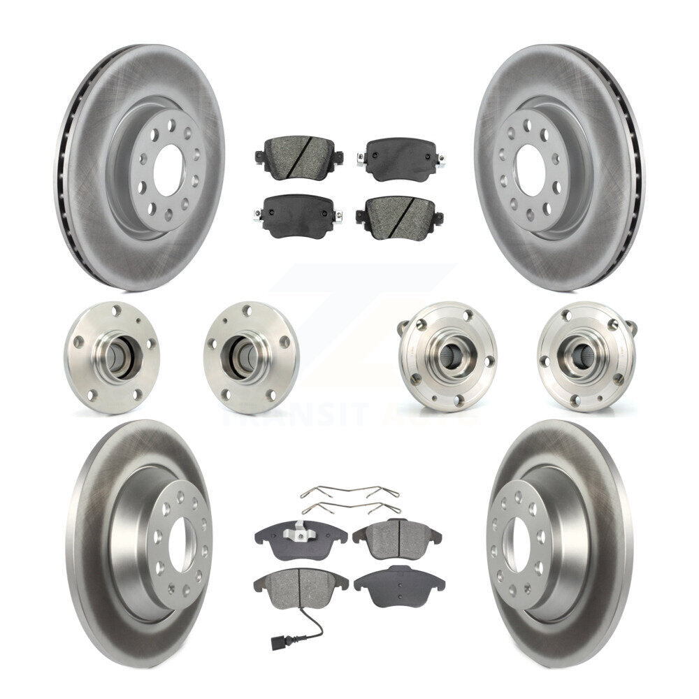 Kit de rotors et plaquettes de frein revêtus de roulement de moyeu avant et arrière (10 pièces) pour Audi Q 2016 – 2018