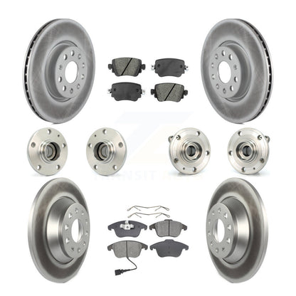 Kit de rotors et plaquettes de frein revêtus de roulement de moyeu avant et arrière (10 pièces) pour Audi Q 2016 – 2018