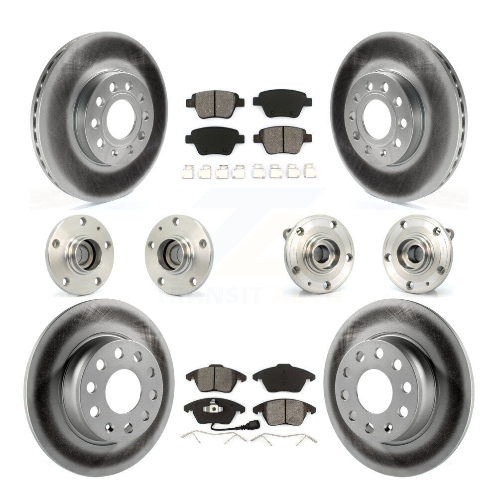 Kit de rotor et de plaquettes de frein revêtus de roulement de moyeu avant et arrière (10 pièces) pour Volkswagen Beetl