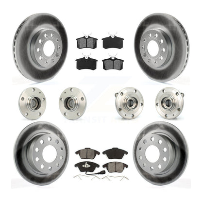Kit de rotors et plaquettes de frein revêtus de roulement de moyeu avant et arrière (10 pièces) pour Volkswagen Jett