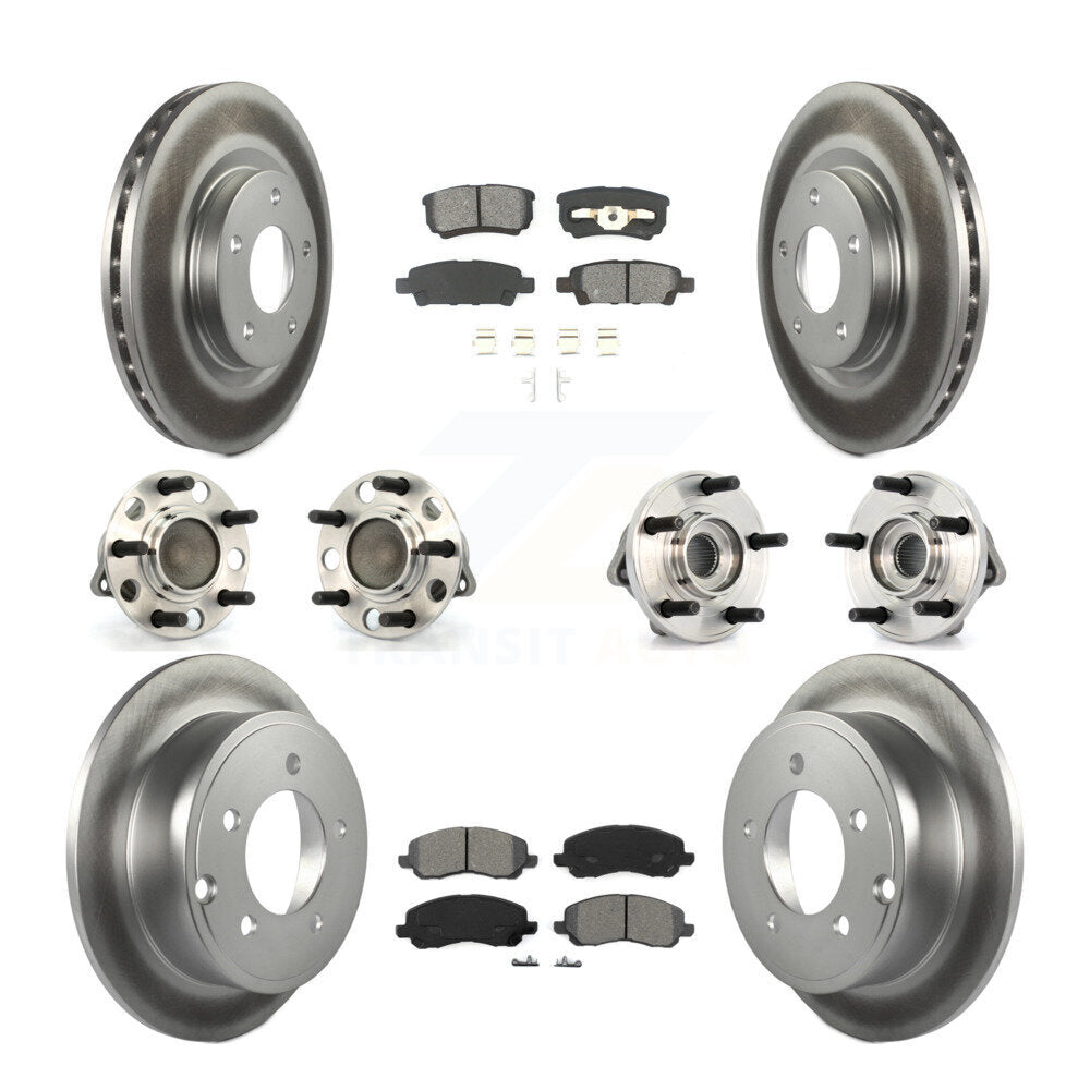 Kit de plaquettes de rotor de frein enduites de roulement de moyeu avant et arrière (10 pièces) pour Chrysler Dodge 20