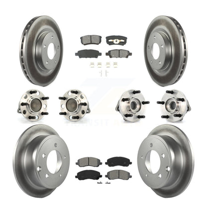 Kit de plaquettes de rotor de frein enduites de roulement de moyeu avant et arrière (10 pièces) pour Chrysler Dodge 20