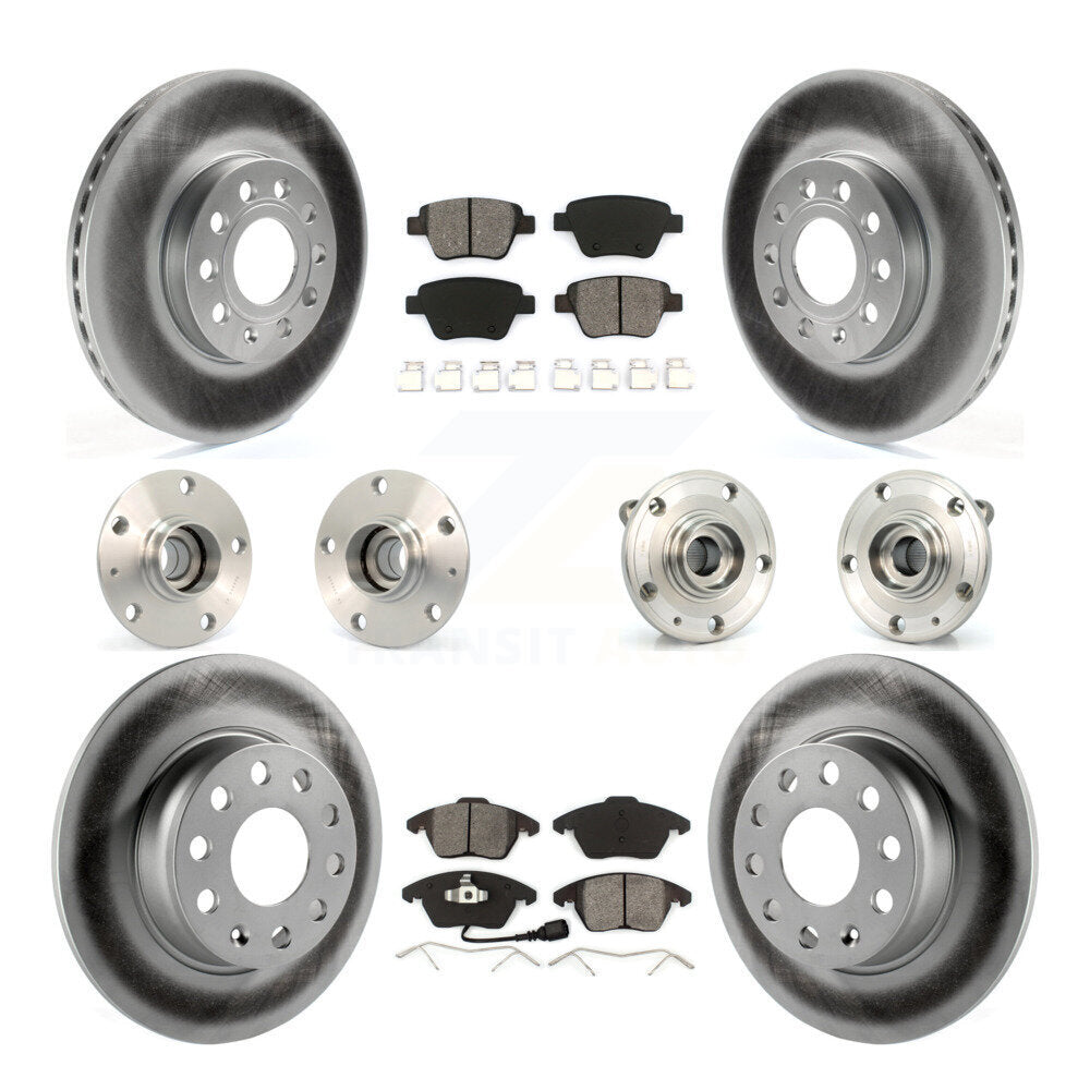 Kit de rotor et de plaquettes de frein revêtus de roulement de moyeu avant et arrière (10 pièces) pour Volkswagen Beetl