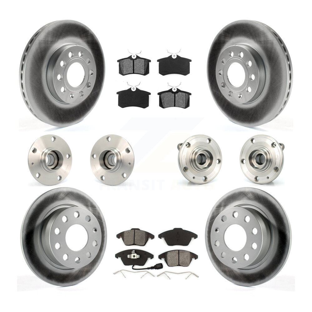 Kit de rotor et de plaquettes de frein revêtus de roulement de moyeu avant et arrière (10 pièces) pour Volkswagen Beetl