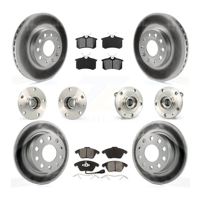 Kit de rotor et de plaquettes de frein revêtus de roulement de moyeu avant et arrière (10 pièces) pour Volkswagen Beetl