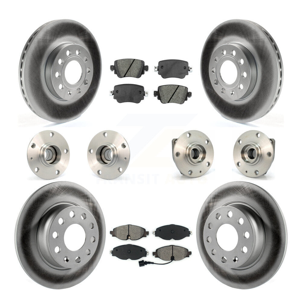 Kit de rotor et de plaquettes de frein revêtus de roulement de moyeu avant et arrière (10 pièces) pour Volkswagen Gol