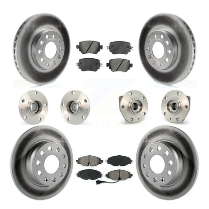Kit de rotor et de plaquettes de frein revêtus de roulement de moyeu avant et arrière (10 pièces) pour Volkswagen Gol