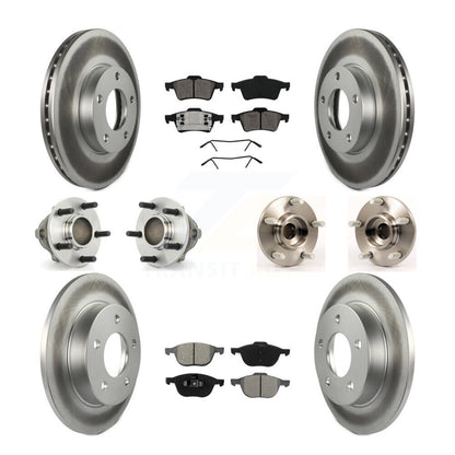 Kit de rotors et plaquettes de frein à disque revêtus de roulements de moyeu avant et arrière (10 pièces) pour Mazda