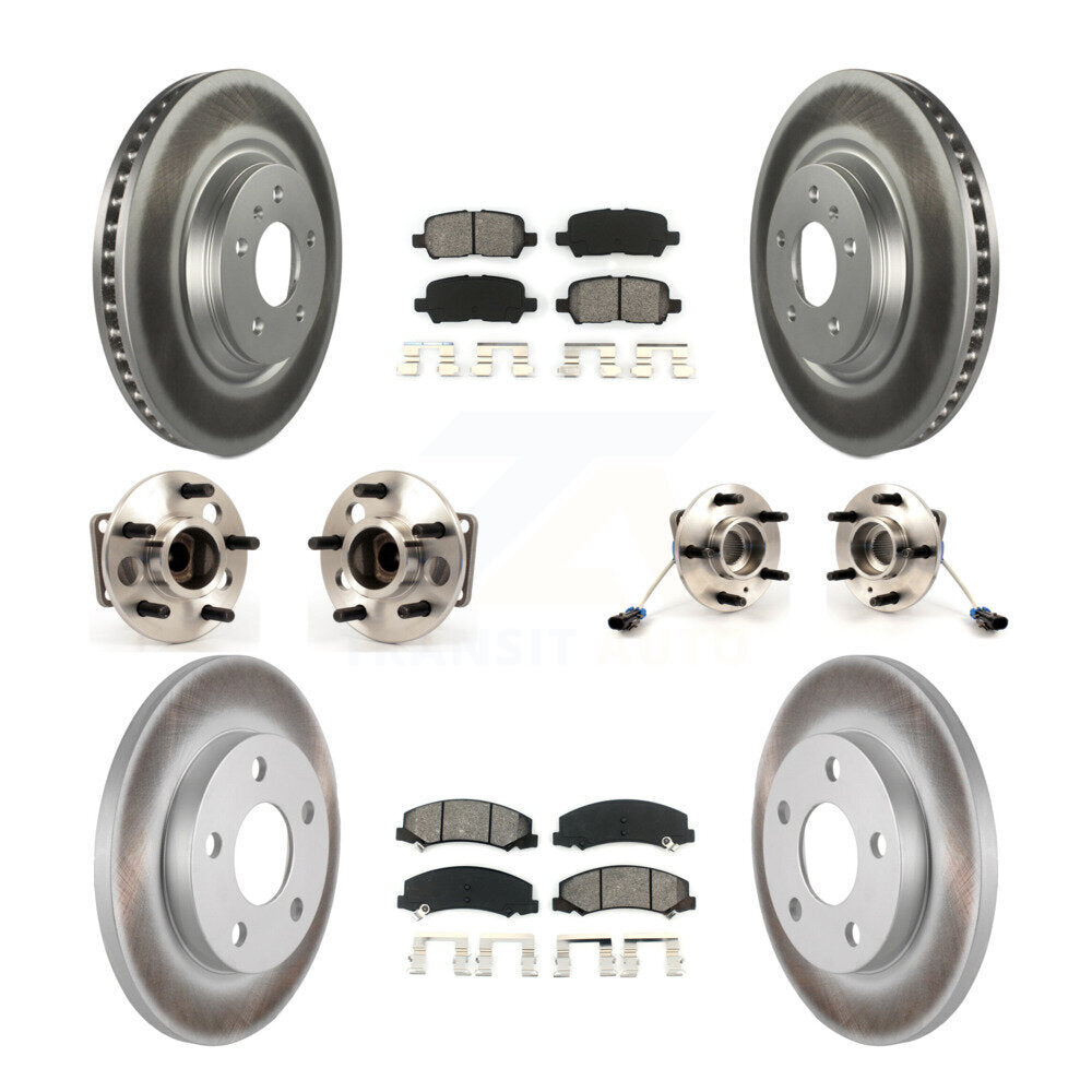 Kit de rotors et plaquettes de frein revêtus de roulement de moyeu avant et arrière (10 pièces) pour Chevrolet Impal