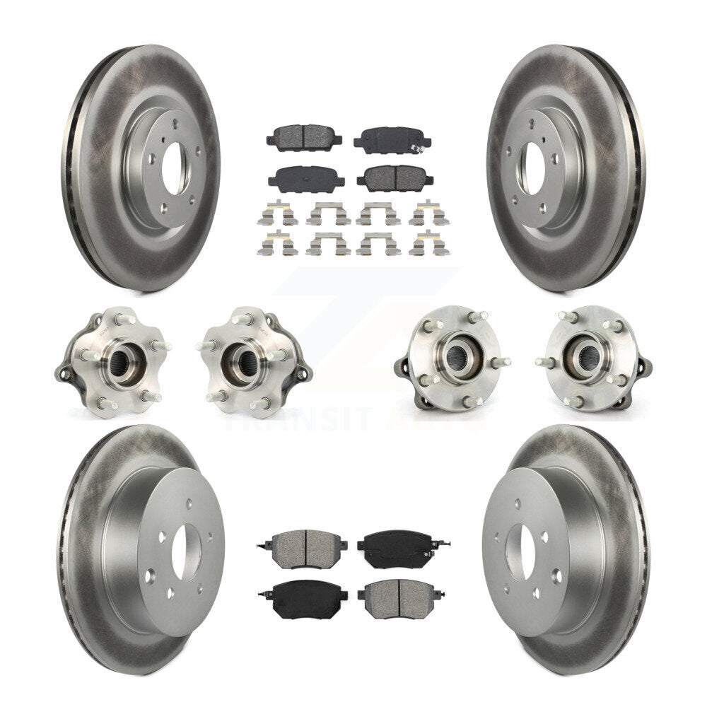 Kit de rotor et de plaquettes de frein revêtus de roulement de moyeu avant et arrière (10 pièces) pour Nissan Murano AW