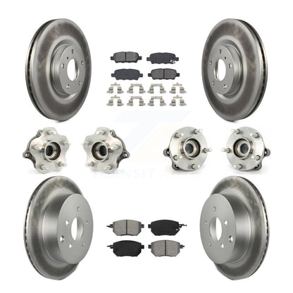 Kit de rotor et de plaquettes de frein revêtus de roulement de moyeu avant et arrière (10 pièces) pour Nissan Murano AW