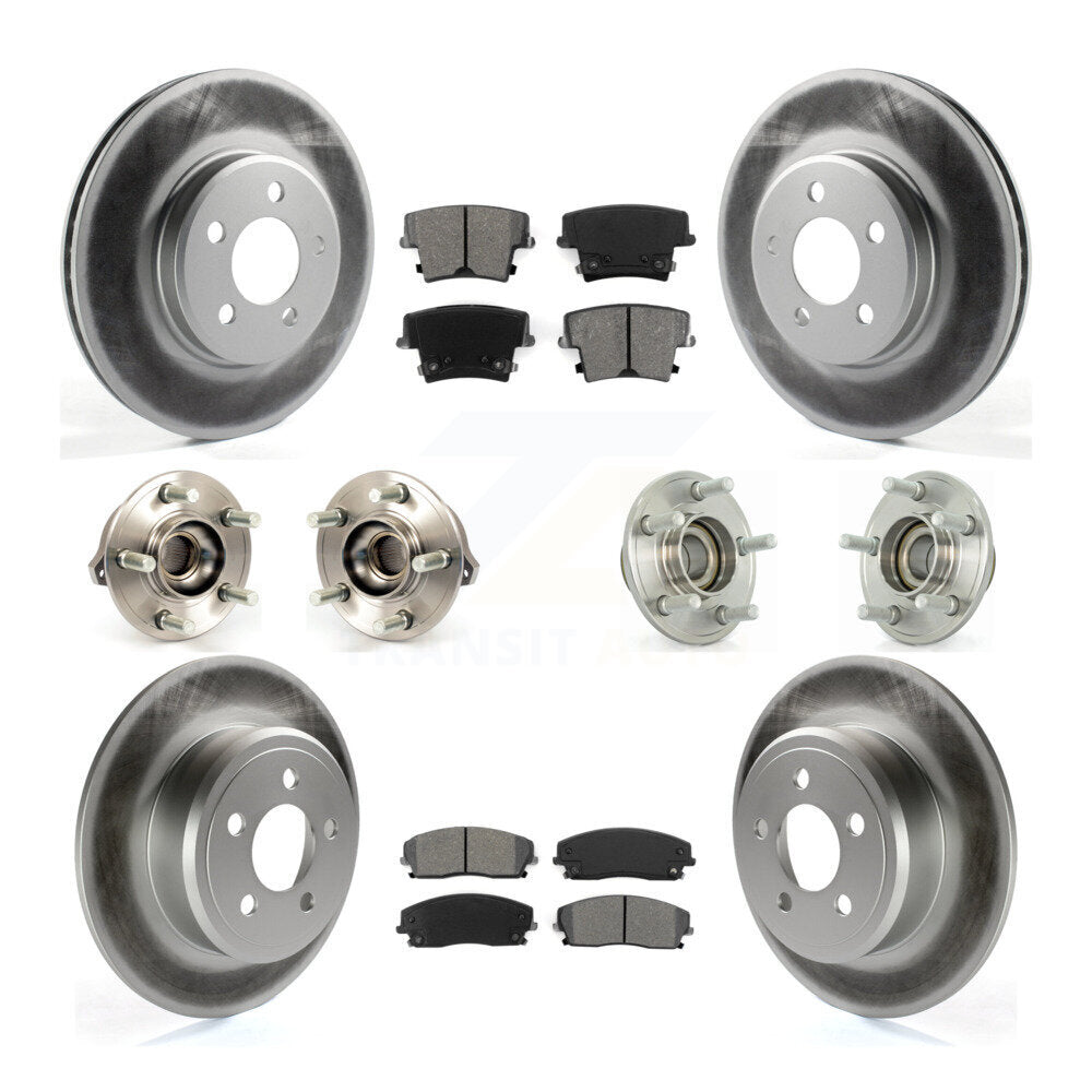 Kit de plaquettes de rotor de frein enduites de roulement de moyeu avant et arrière (10 pièces) pour Dodge Chrysler 30