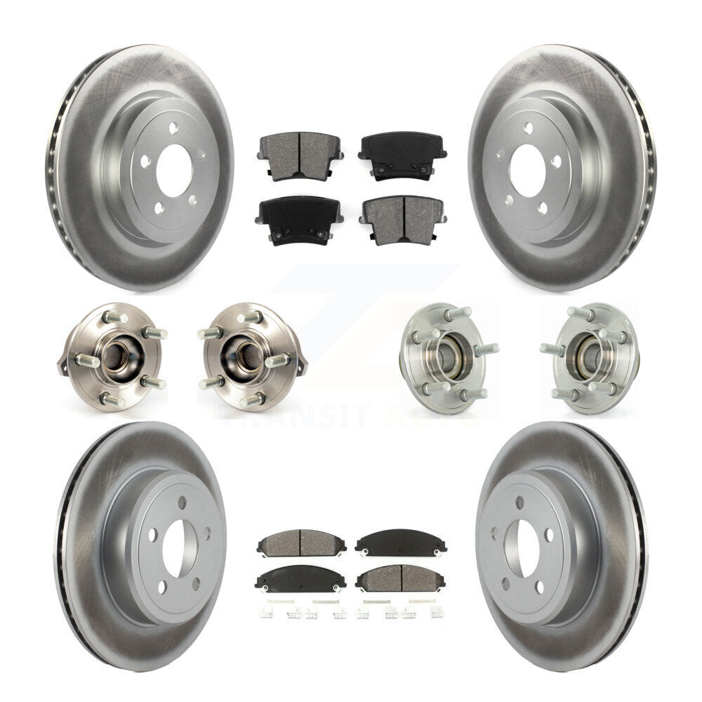 Kit de plaquettes de rotor de frein enduites de roulement de moyeu avant et arrière (10 pièces) pour Chrysler 300 Dodge