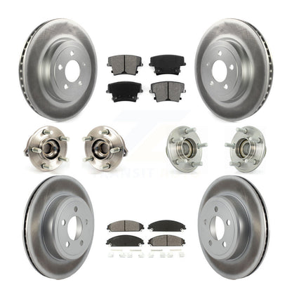 Kit de plaquettes de rotor de frein enduites de roulement de moyeu avant et arrière (10 pièces) pour Chrysler 300 Dodge